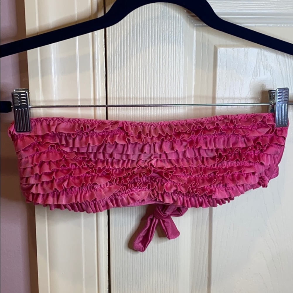 Hot pink Ruffle bathing suit top